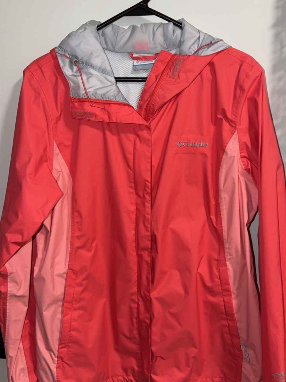 Columbia Coral and Light Pink Women’s Hooded Ski Jacket
